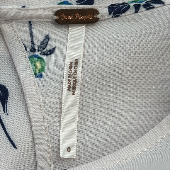 Free People Light Blush Pink Floral Print Sheer Short Sleeve Shift Dress - Picture 7 of 9